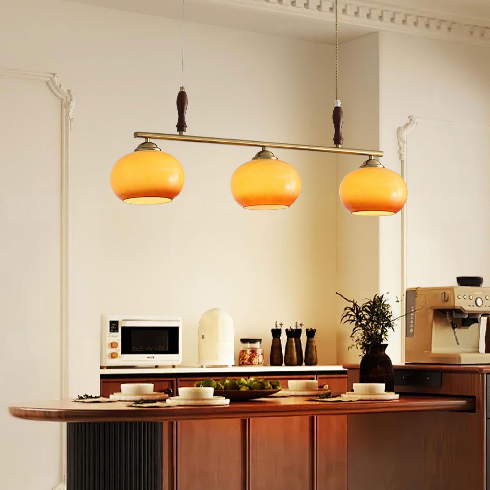 Aurelio Amber Glass Linear Pendant