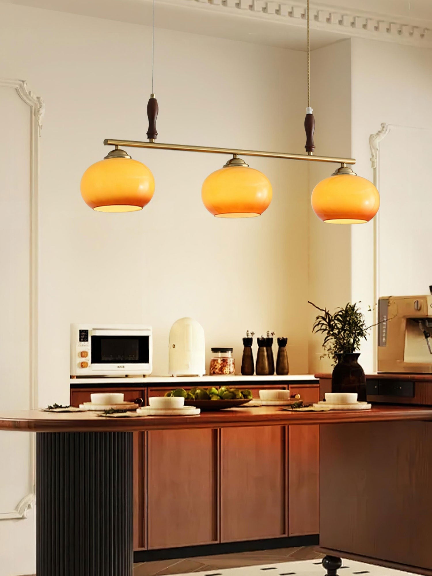 Aurelio Amber Glass Linear Pendant