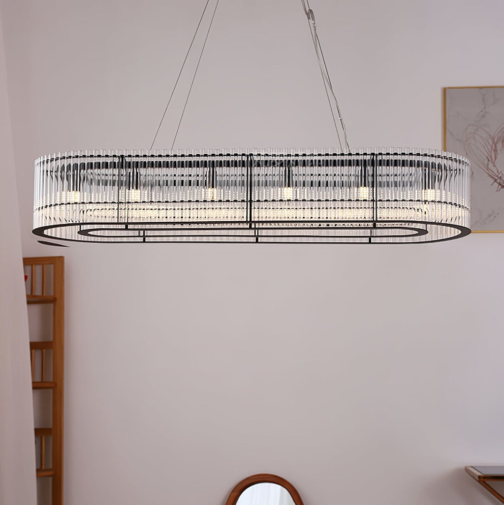 Aureon Crystal Tube Ring Chandelier