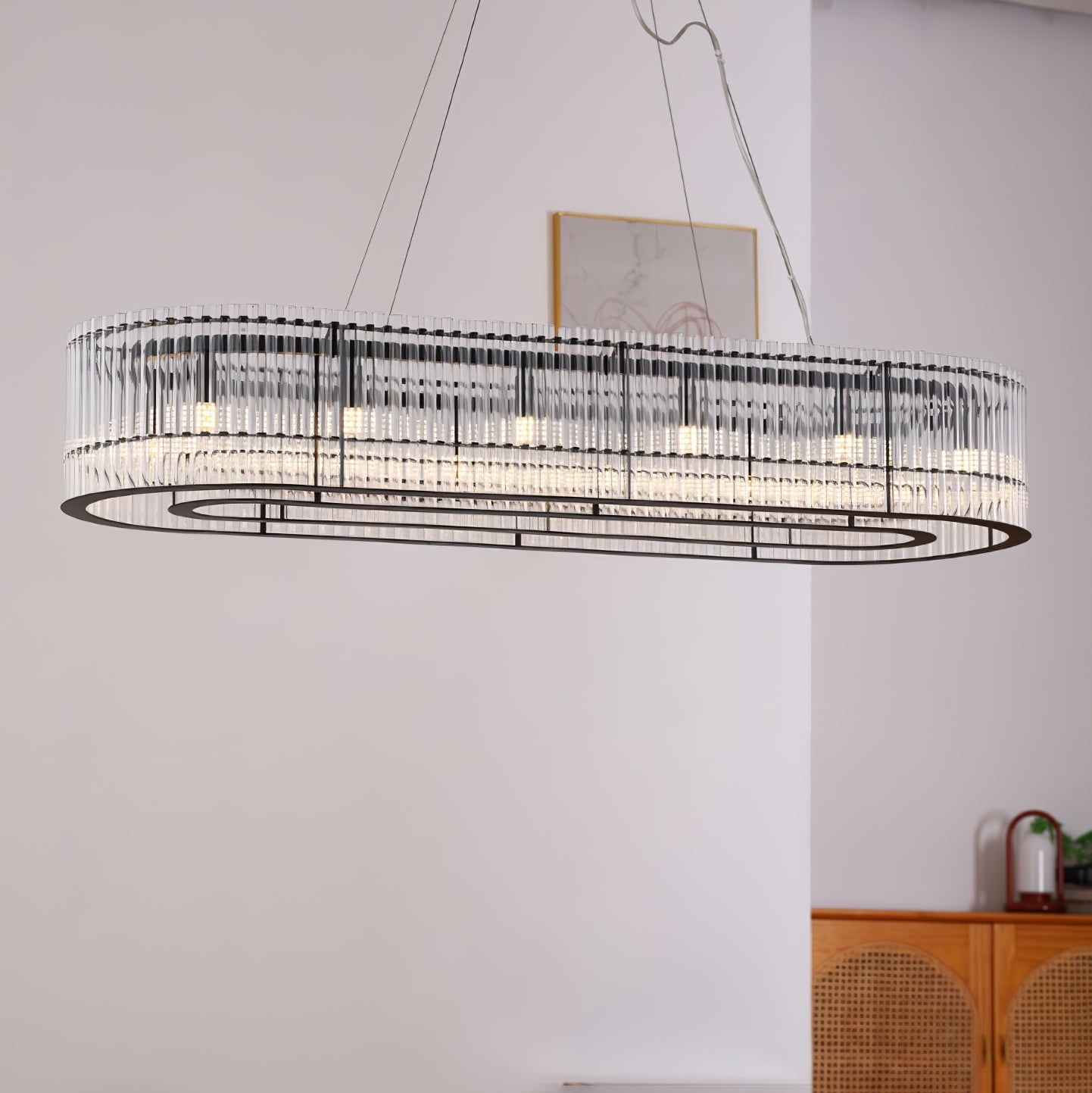 Aureon Crystal Tube Ring Chandelier