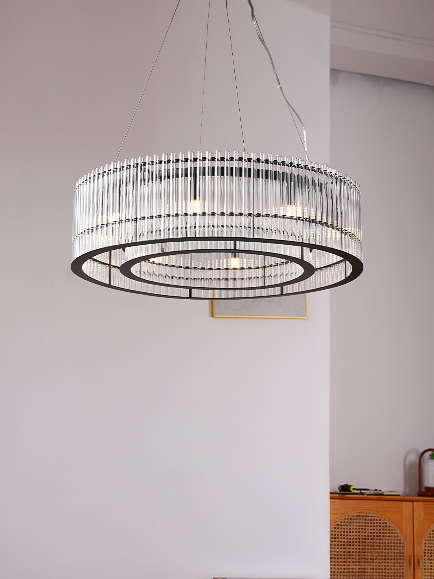 Aureon Crystal Tube Ring Chandelier