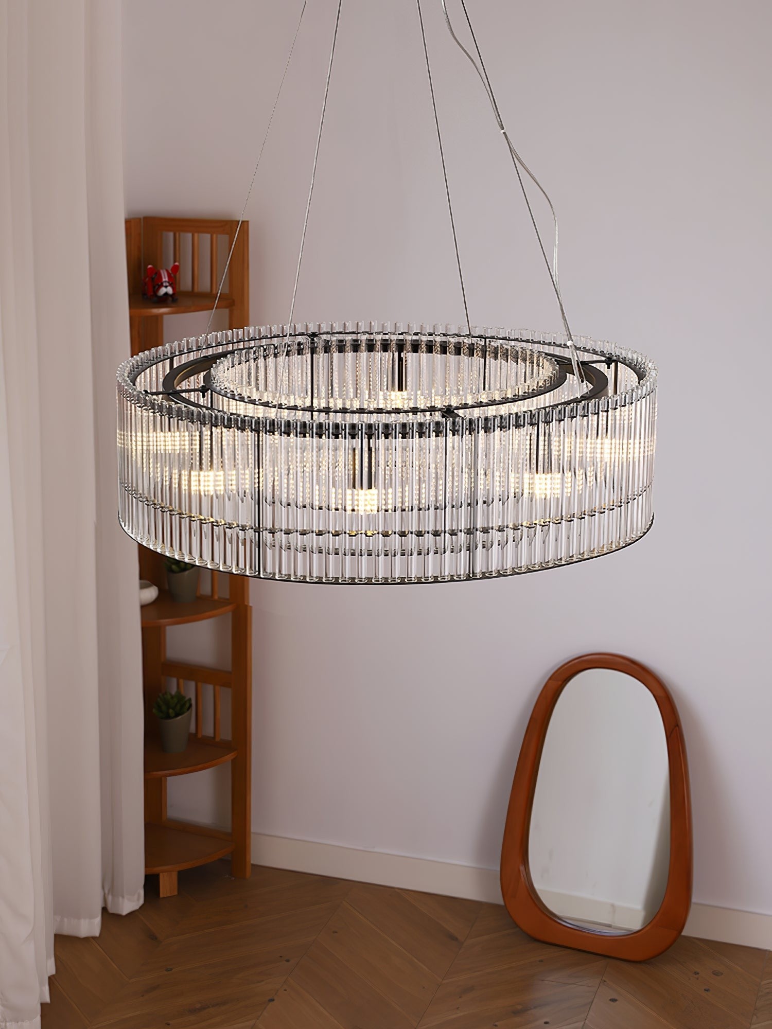 Aureon Crystal Tube Ring Chandelier