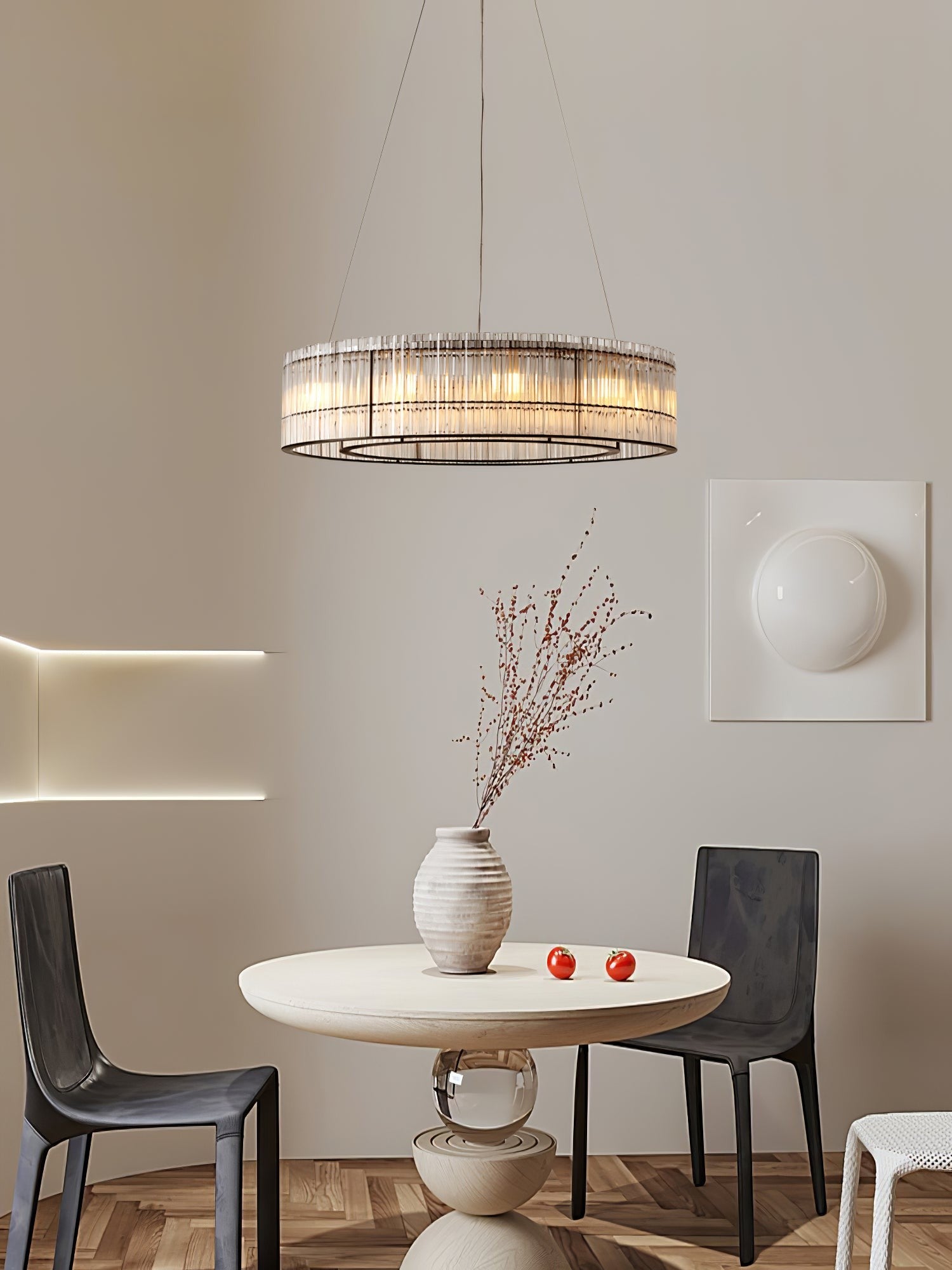 Aureon Crystal Tube Ring Chandelier