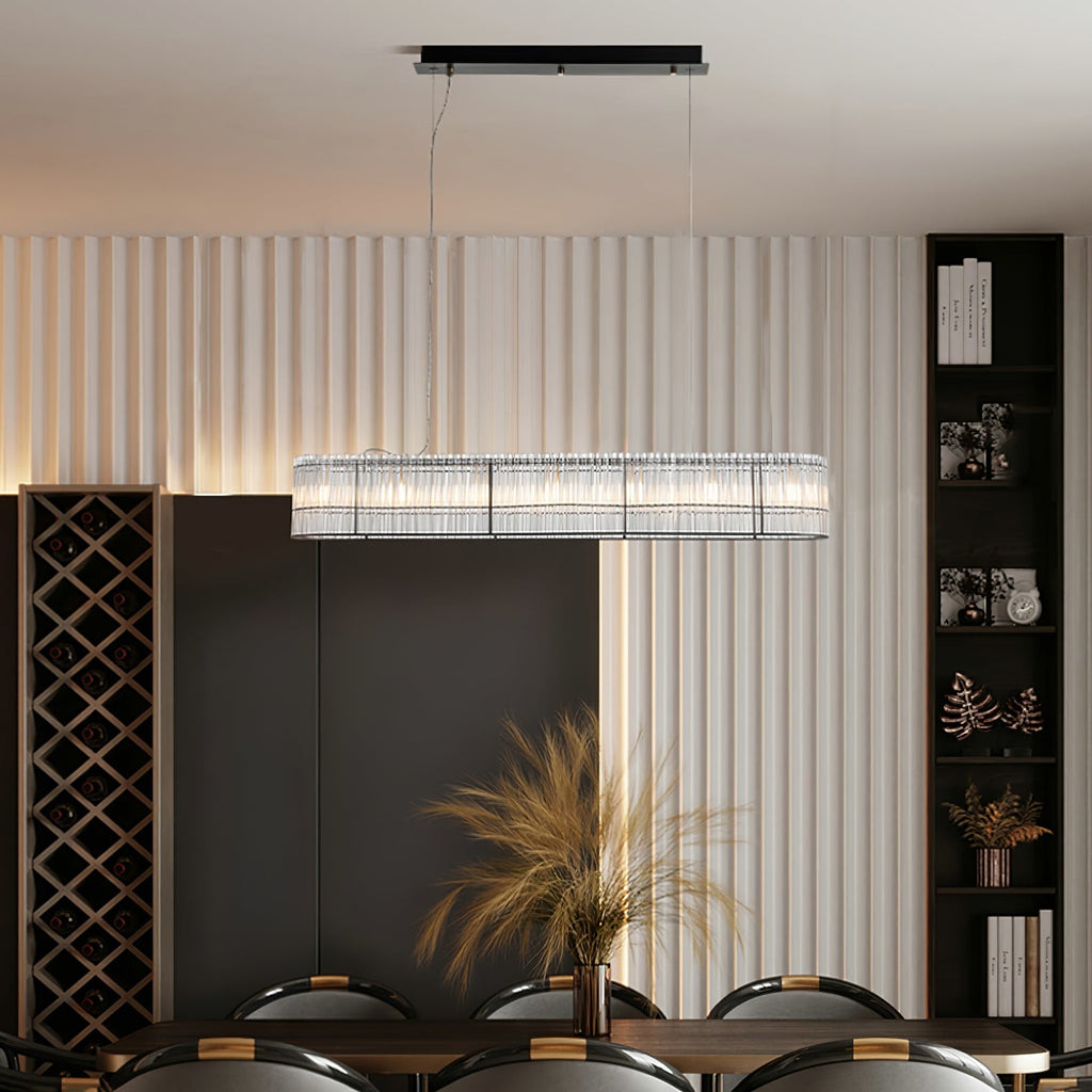 Aureon Crystal Tube Ring Chandelier