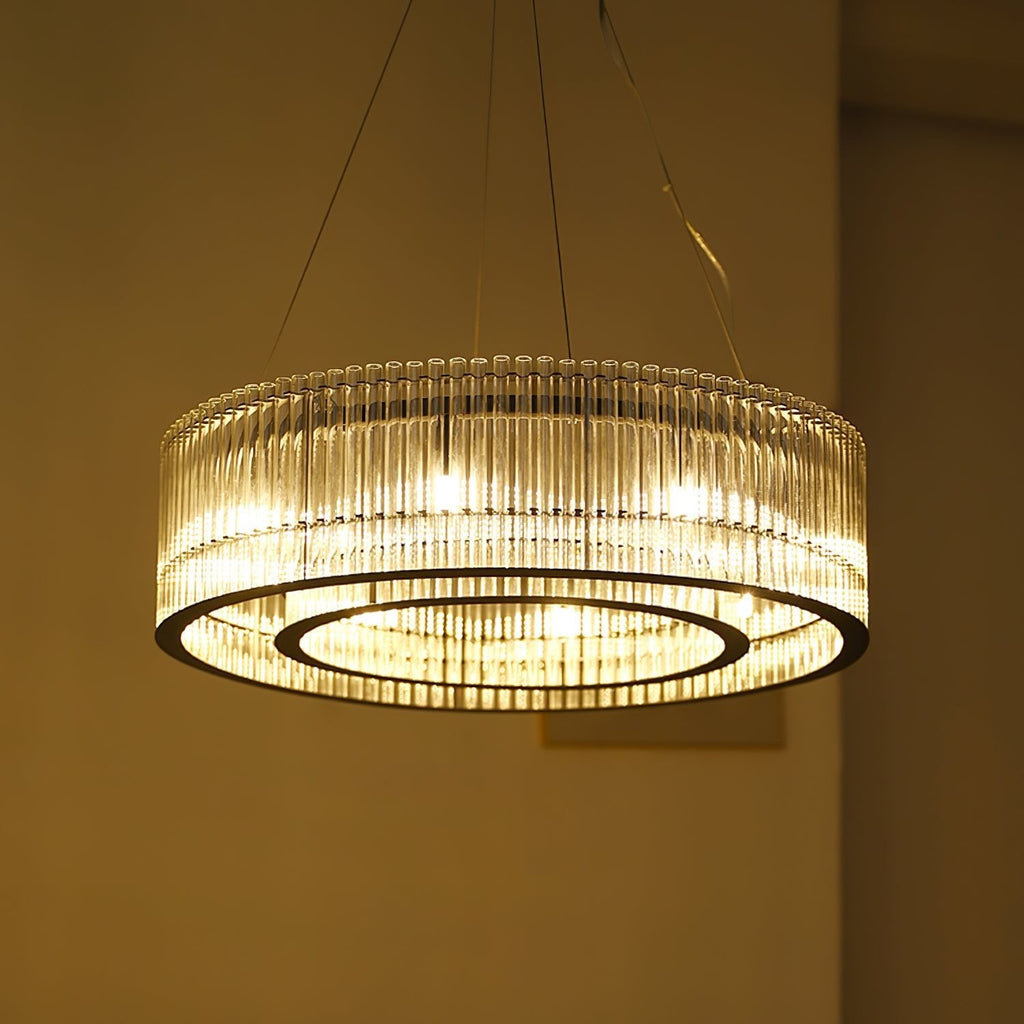 Aureon Crystal Tube Ring Chandelier
