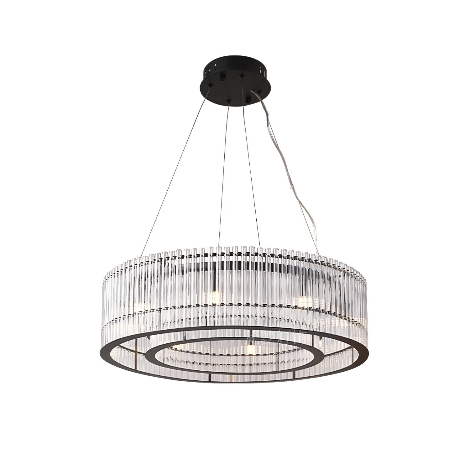 Aureon Crystal Tube Ring Chandelier