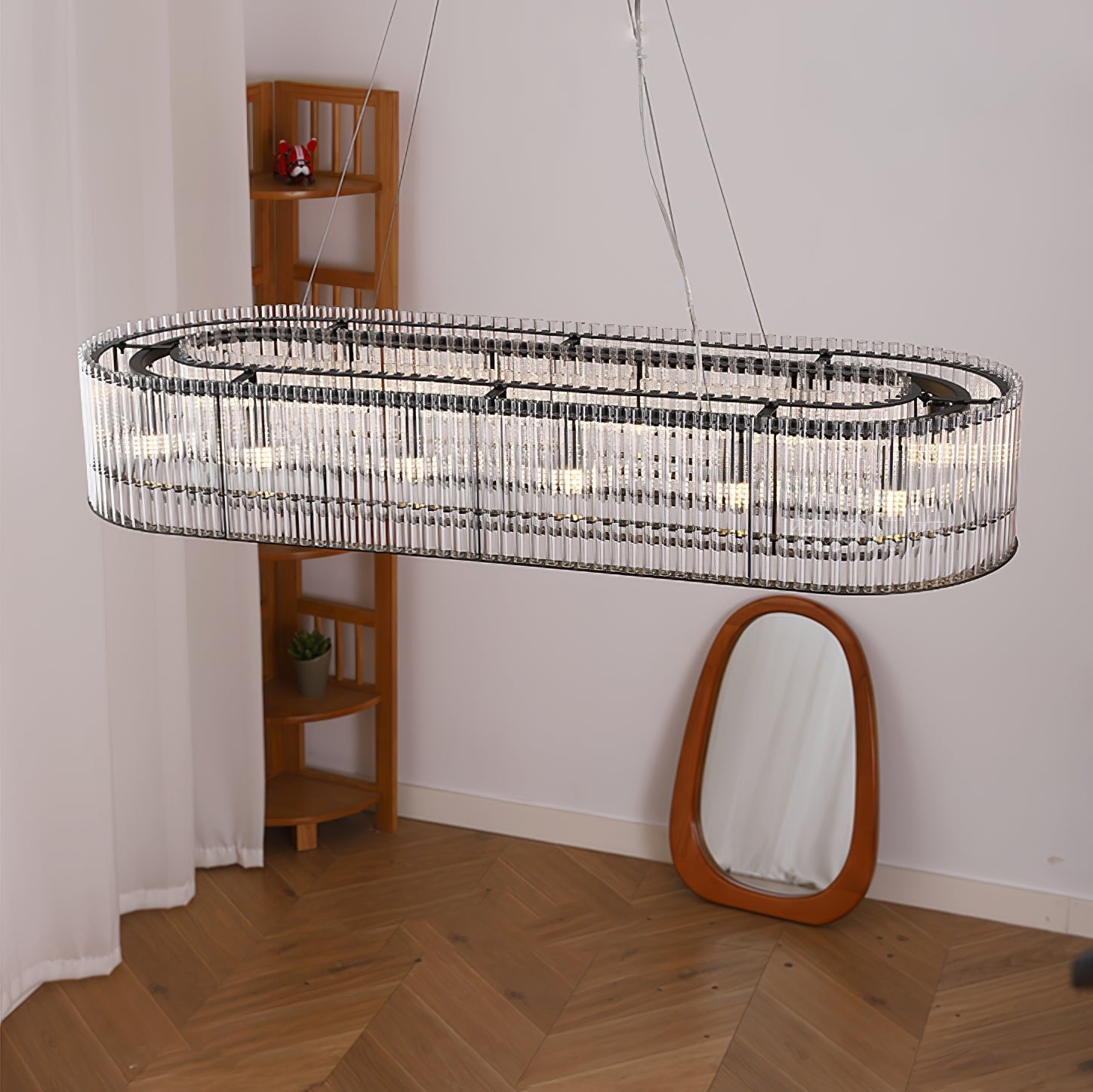 Aureon Crystal Tube Ring Chandelier