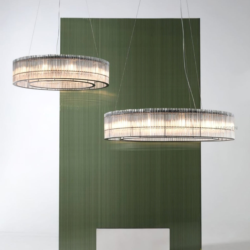 Aureon Crystal Tube Ring Chandelier