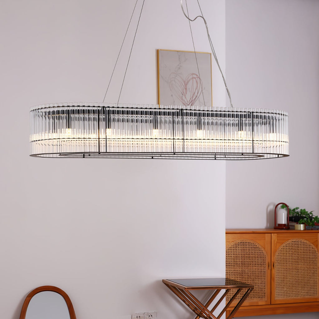 Aureon Crystal Tube Ring Chandelier
