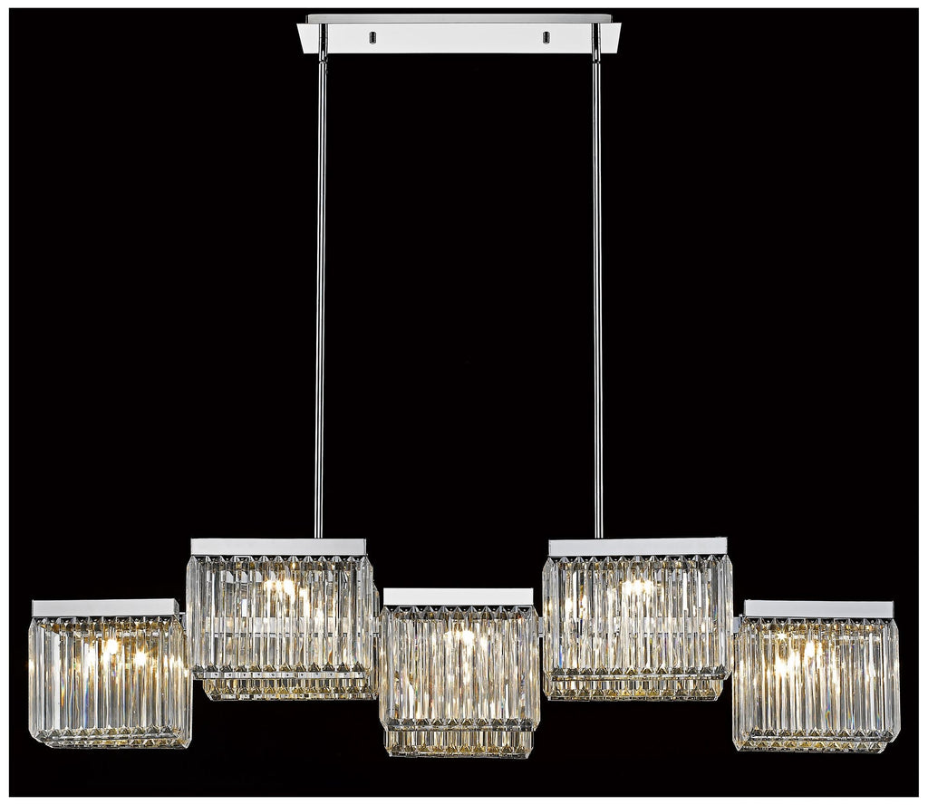 Avenue Broadway 57"W Nickel Kitchen Island Light Chandelier