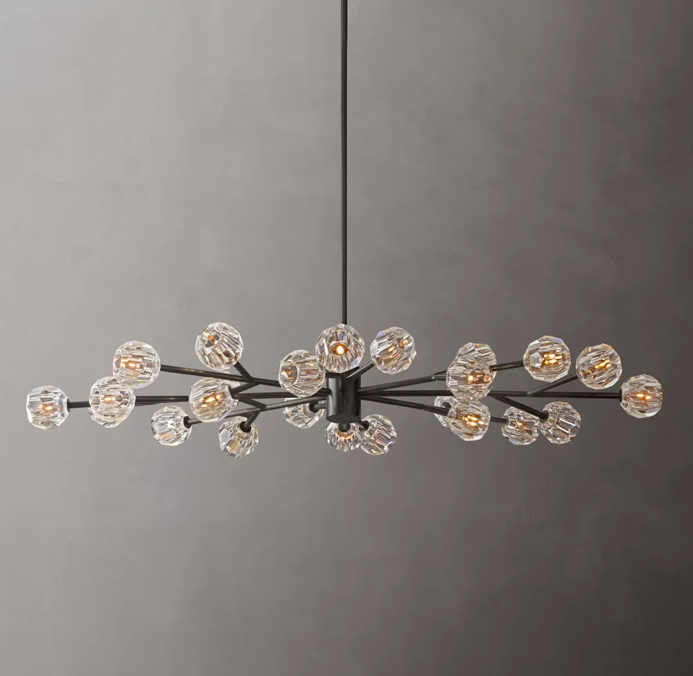 Boule De Cristal Clear Glass Oval Chandelier 72"