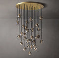 Boule De Cristal Smoke Glass Round Cluster Chandelier 40"