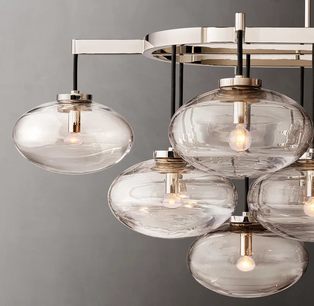 Cabrette Clear Glass Linear Chandelier 72"