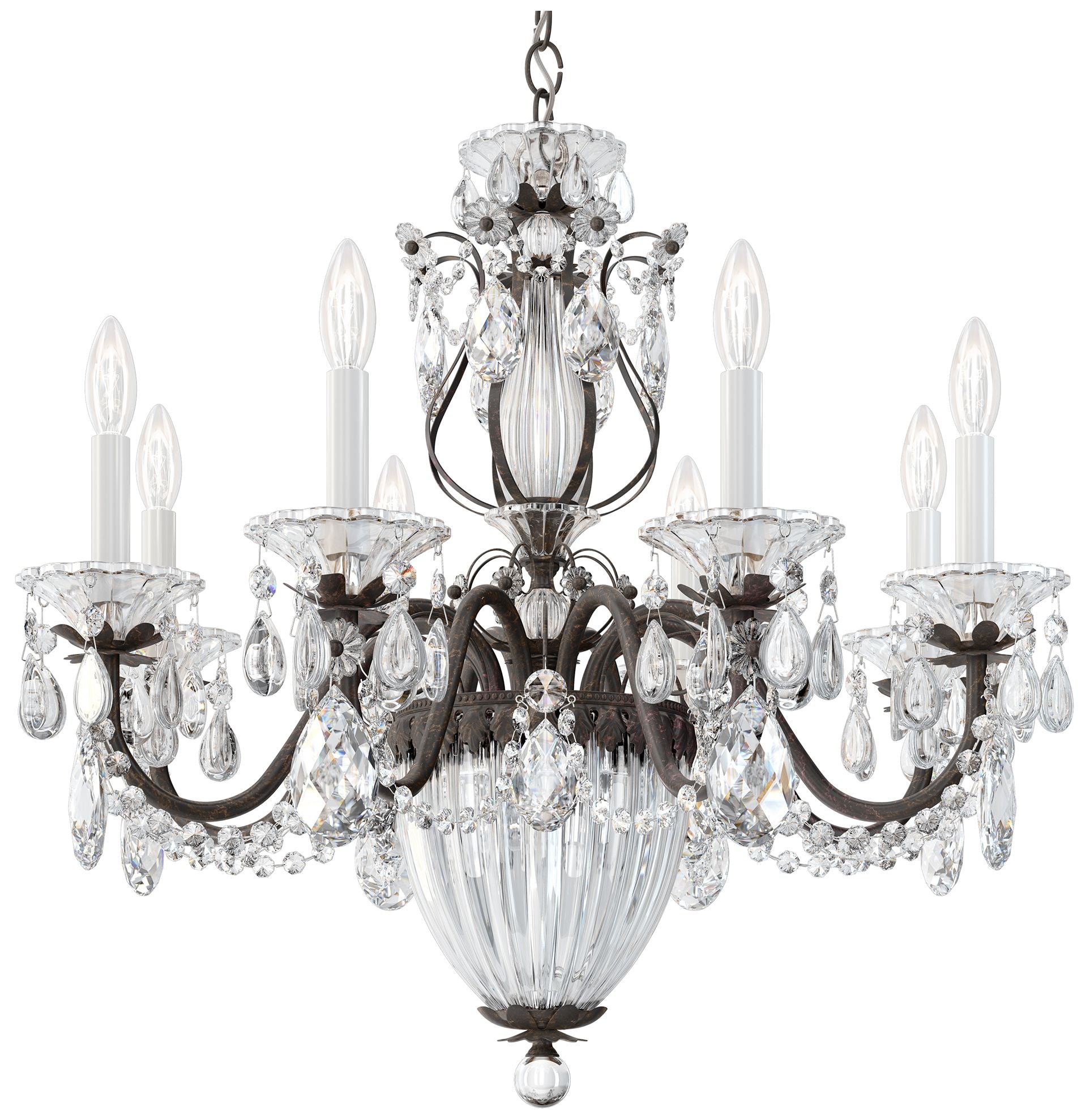 Bagatelle 24.5"H x 26.5"W 11-Light Crystal Chandelier in Heirloom