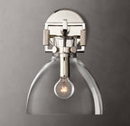 Machinist Glass Cloche Sconce 8"