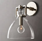 Machinist Glass Cloche Sconce 8"