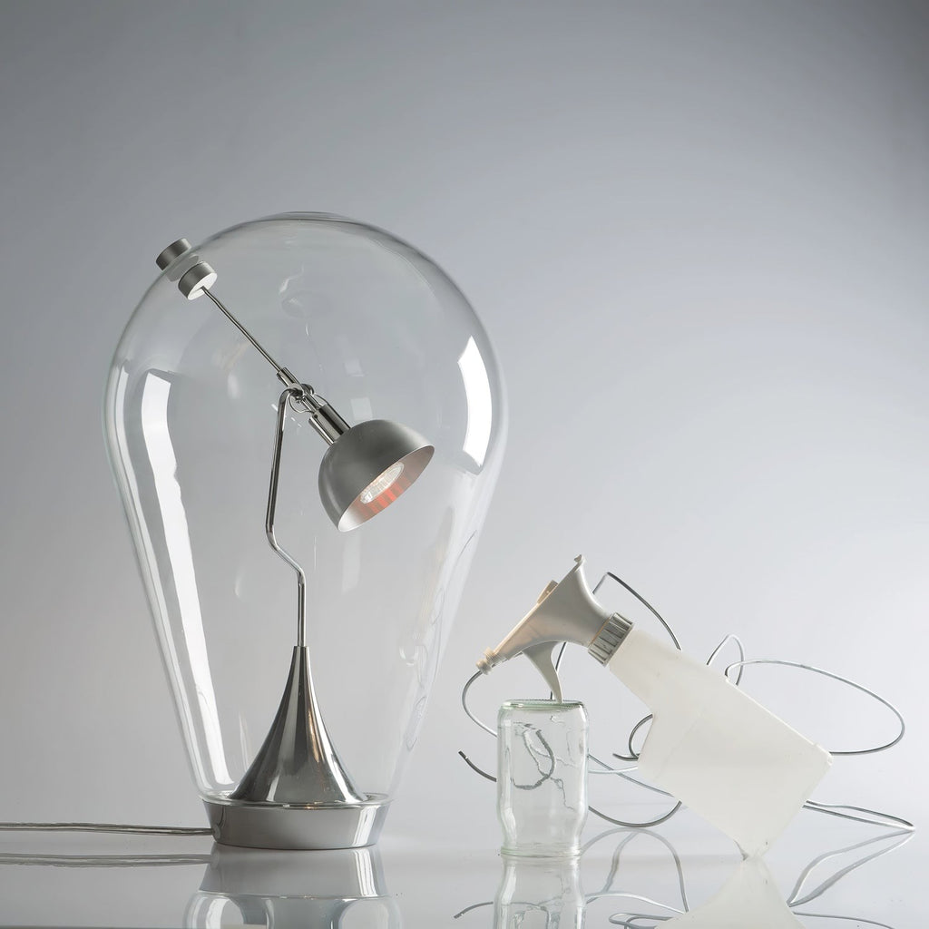 BeamGlow Rotating Glass Cylinder Table Lamp
