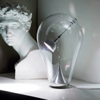 BeamGlow Rotating Glass Cylinder Table Lamp