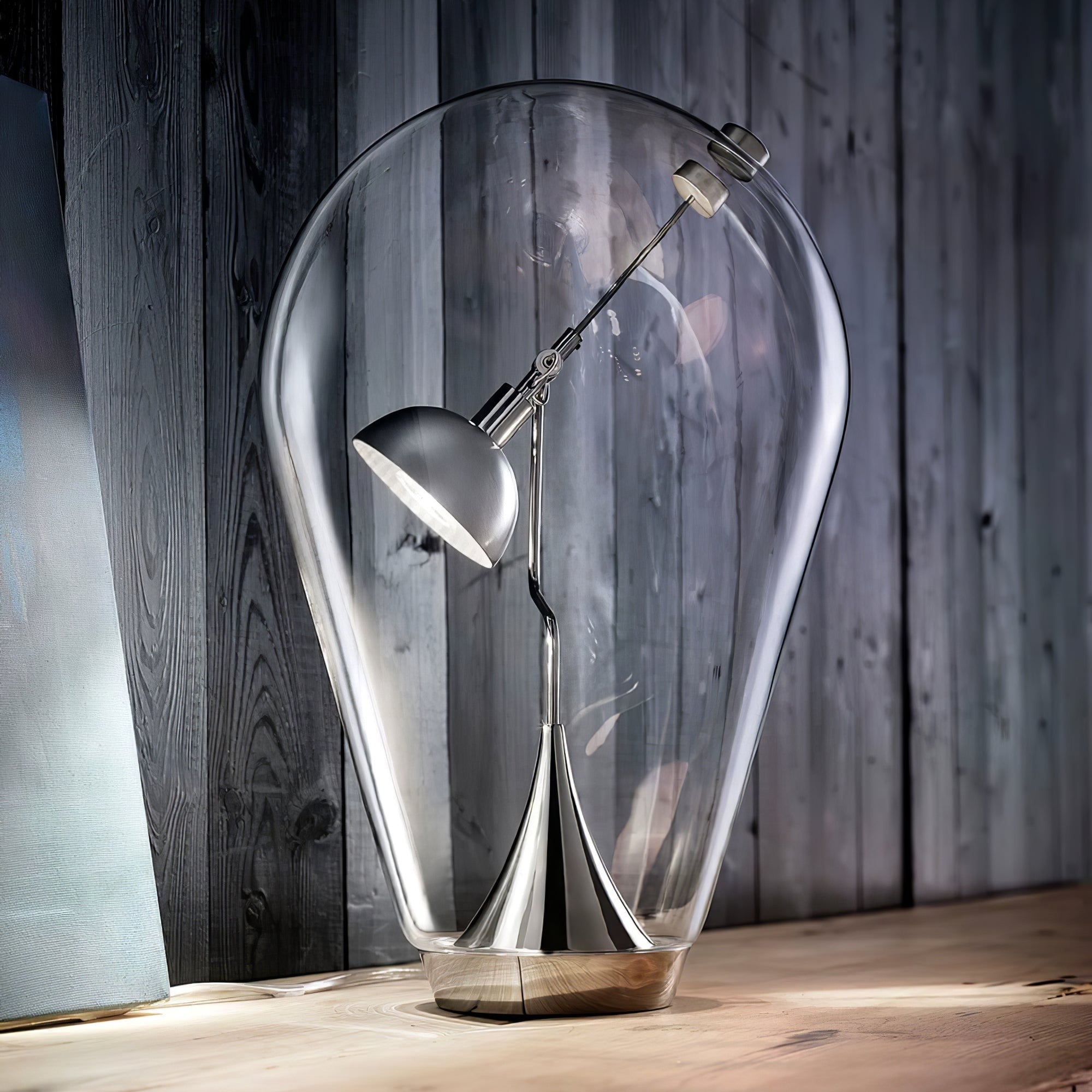 BeamGlow Rotating Glass Cylinder Table Lamp