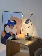 BeamGlow Rotating Glass Cylinder Table Lamp