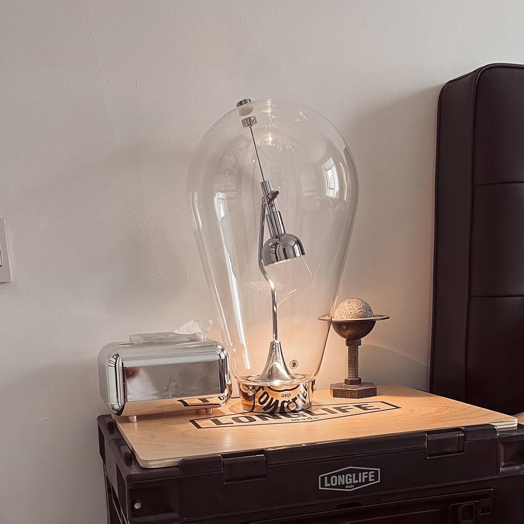 BeamGlow Rotating Glass Cylinder Table Lamp