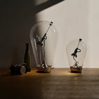 BeamGlow Rotating Glass Cylinder Table Lamp