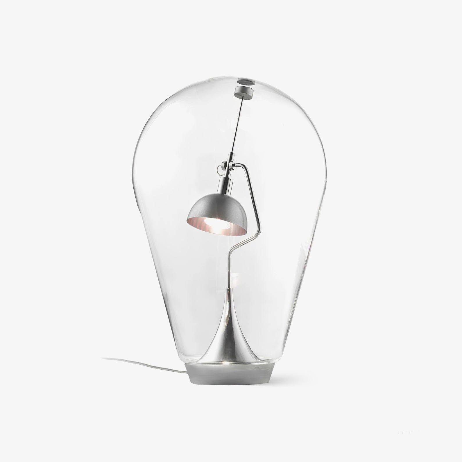 BeamGlow Rotating Glass Cylinder Table Lamp