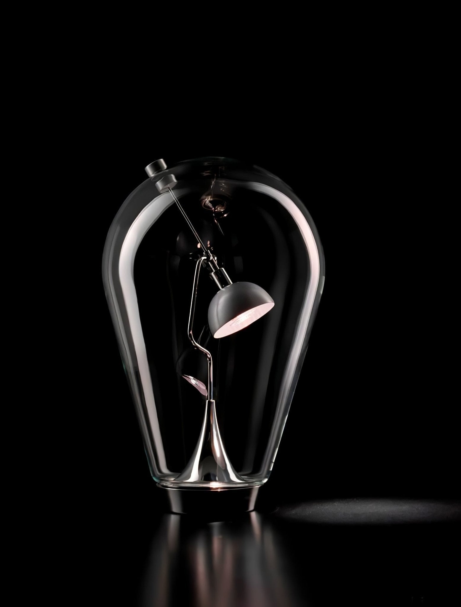 BeamGlow Rotating Glass Cylinder Table Lamp