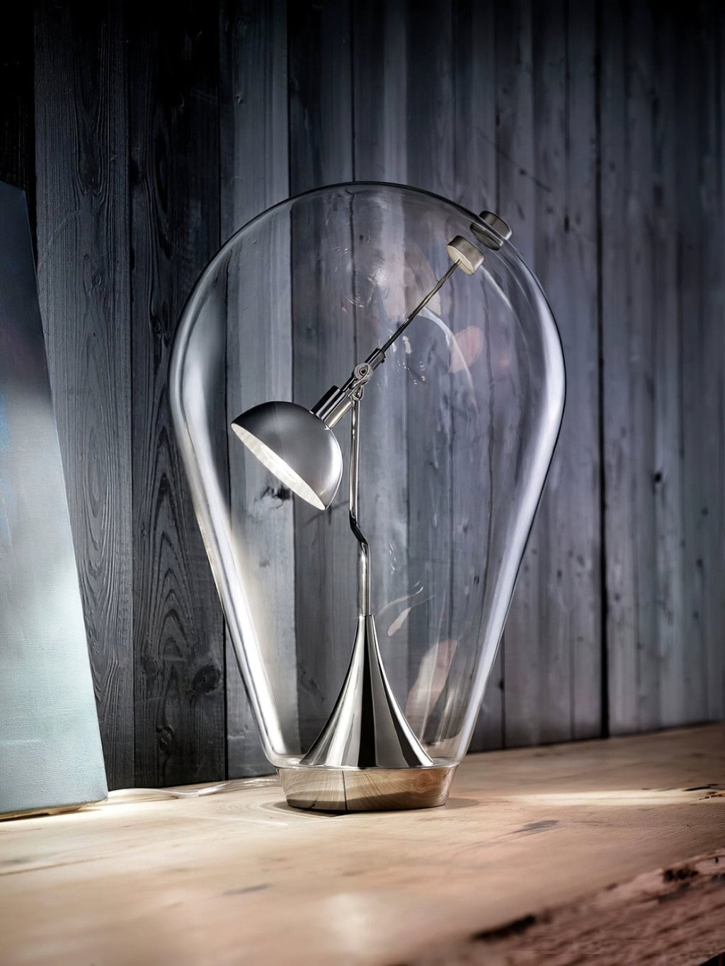 BeamGlow Rotating Glass Cylinder Table Lamp
