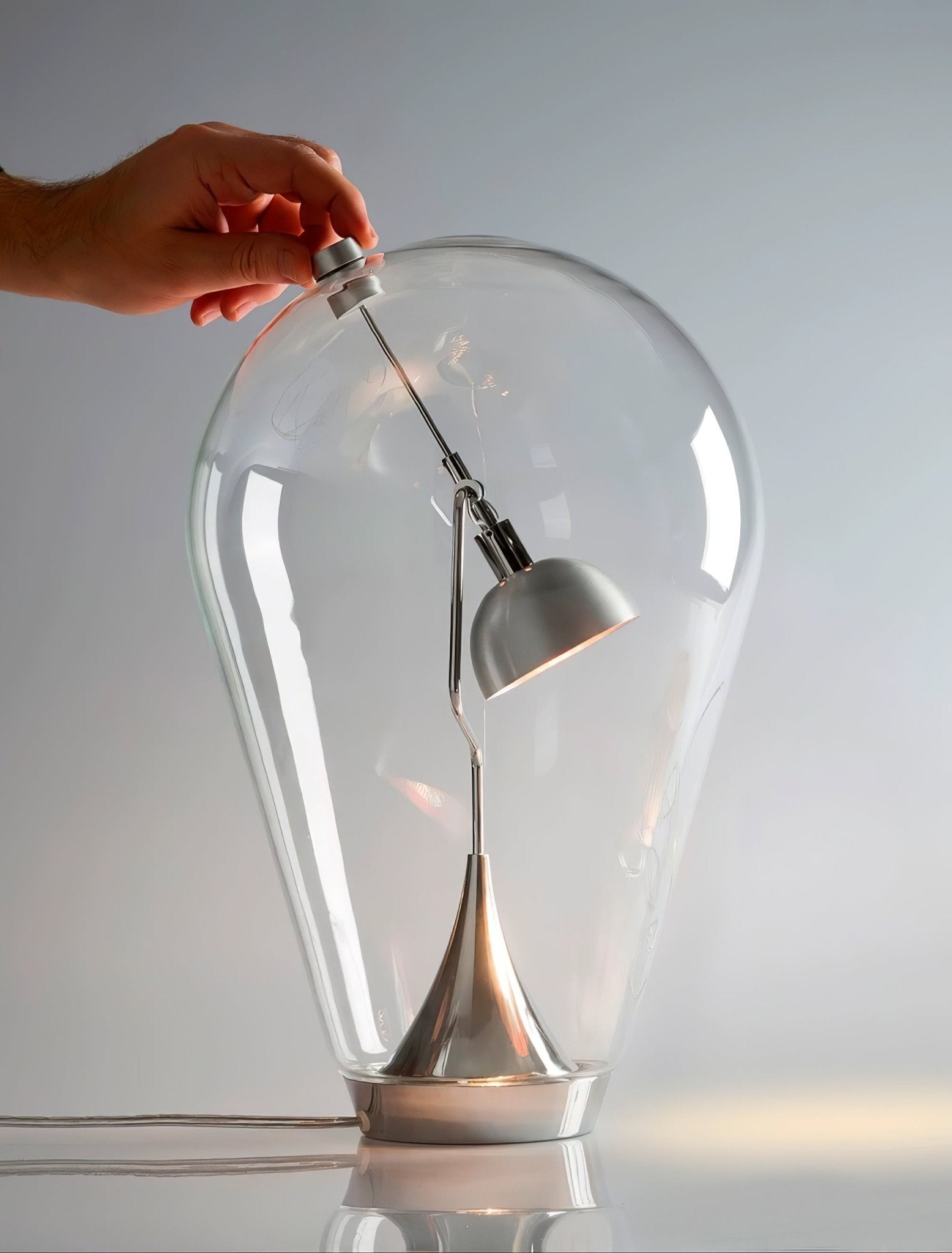 BeamGlow Rotating Glass Cylinder Table Lamp