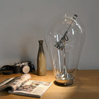 BeamGlow Rotating Glass Cylinder Table Lamp