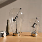 BeamGlow Rotating Glass Cylinder Table Lamp
