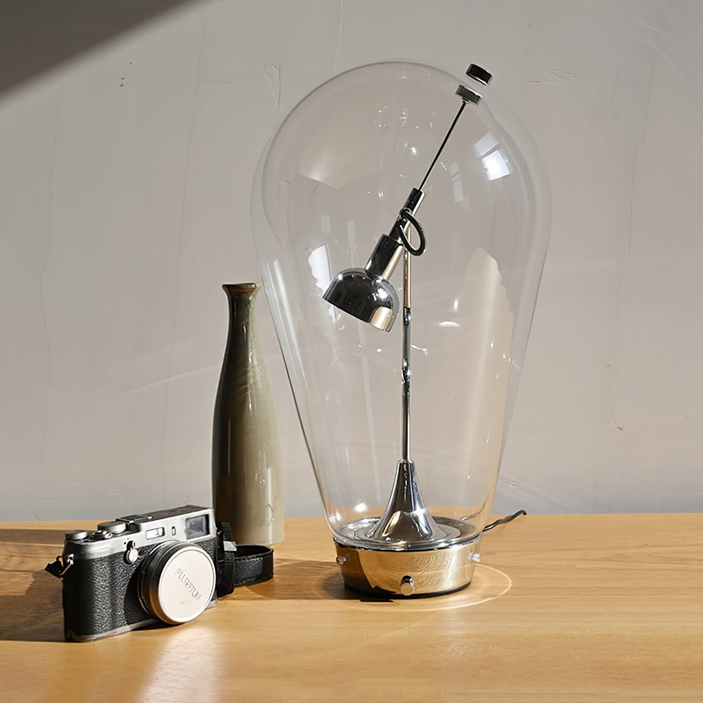 BeamGlow Rotating Glass Cylinder Table Lamp
