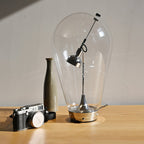 BeamGlow Rotating Glass Cylinder Table Lamp