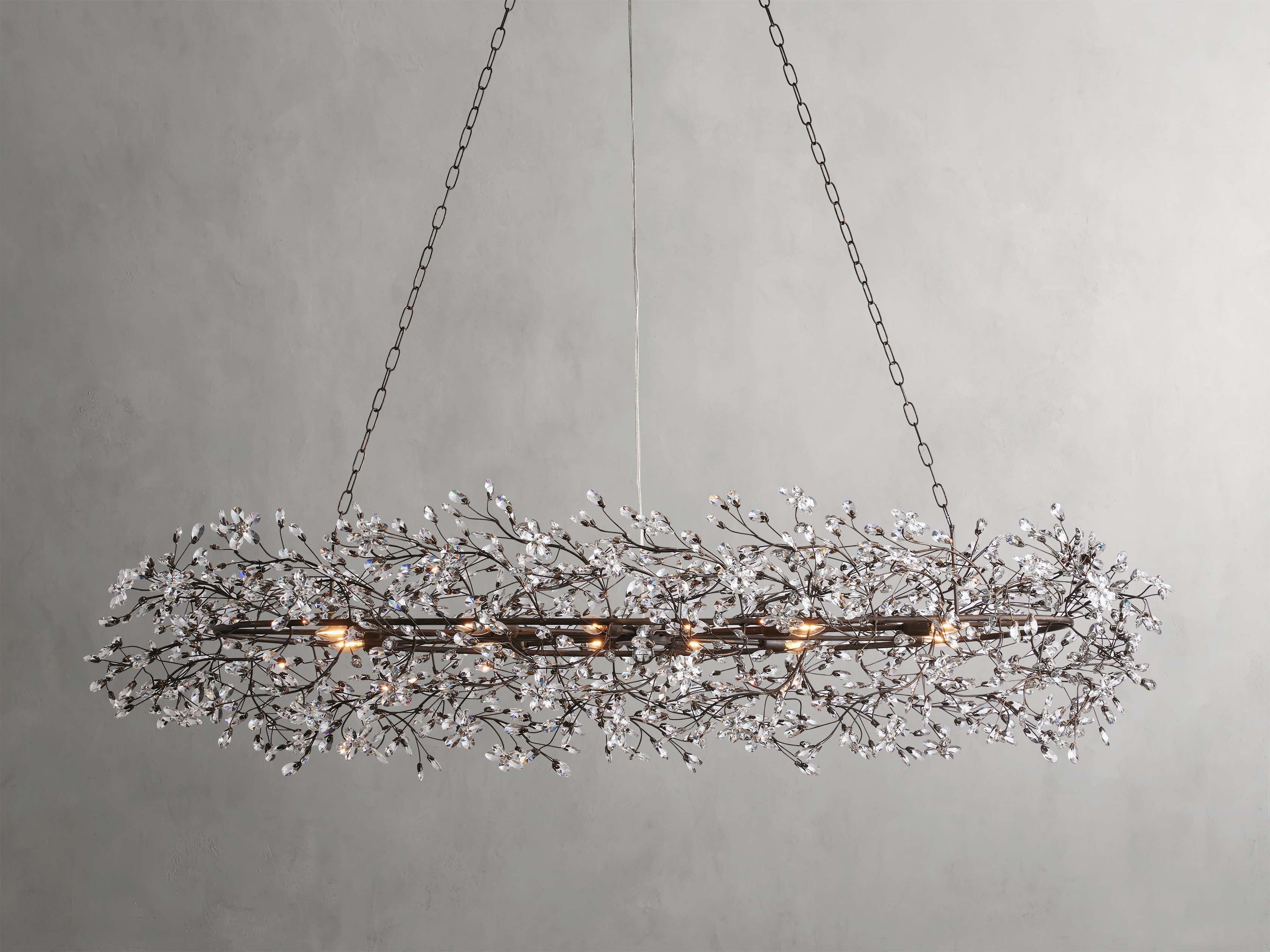 Bellafiora Crystal Vine Oval Chandelier