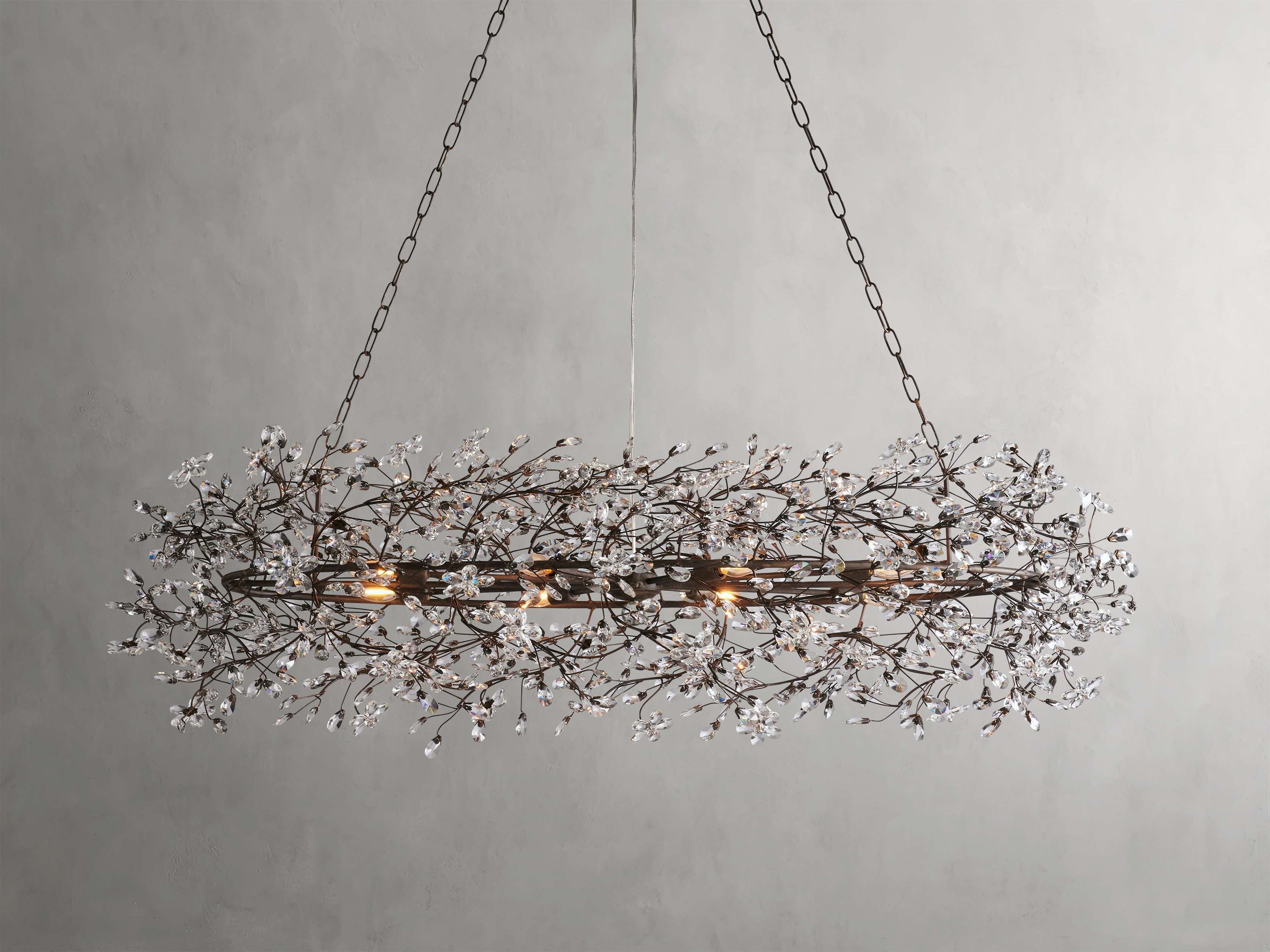 Bellafiora Crystal Vine Oval Chandelier