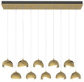 Brooklyn 44.5" Brass & Brass Rectangular Long 2-Shade Pendant