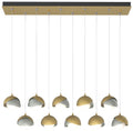 Brooklyn 44.5" Brass & Platinum Rectangular Long 2-Shade Pendant