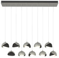 Brooklyn 44.5" Sterling & Black Rectangular Long 2-Shade Pendant