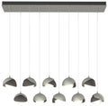 Brooklyn 44.5" Sterling & Iron Rectangular Long 2-Shade Pendant