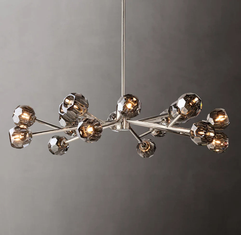 Boule De Cristal Smoke Glass Round Chandelier 48"