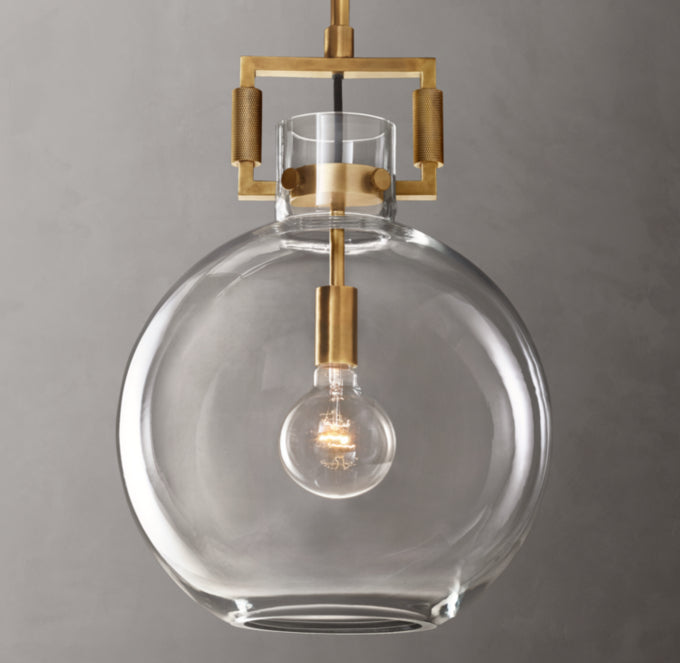 Machinist Glass Globe Pendant