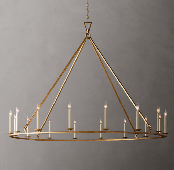 19TH C. ENGLISH OPENWORK ROUND CHANDELIER 72"