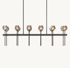 Boule De Cristal Smoke Glass Double Linear Chandelier 60"