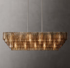 Sirene Smoke Glass Rectangular Chandelier 77"