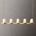 Pauillac Fabric Shade Linear Chandelier 49"