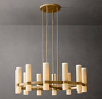 Ravelle Round Milk Glass Chandelier 36"