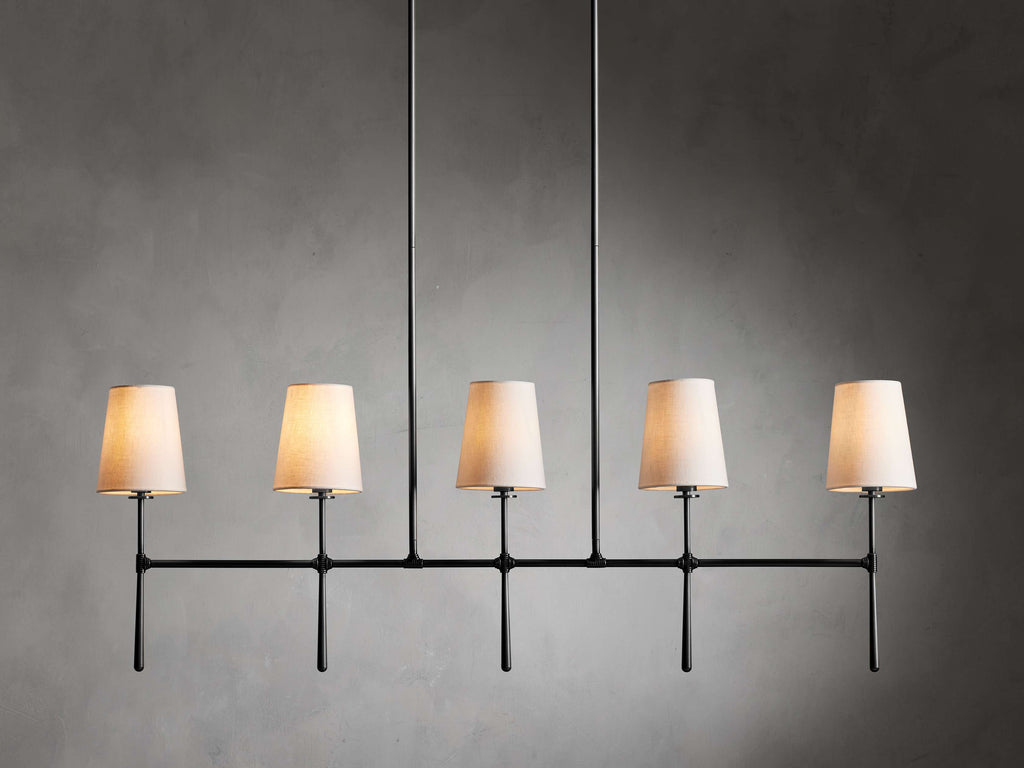 Calder Linen Shade Linear Chandelier