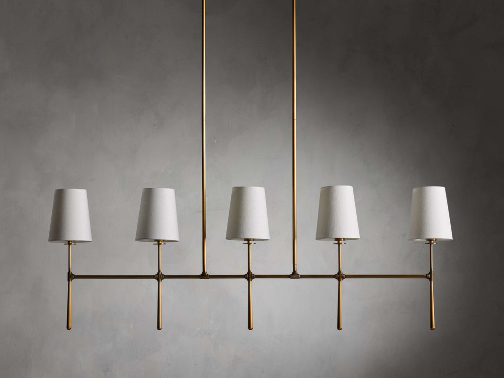 Calder Linen Shade Linear Chandelier