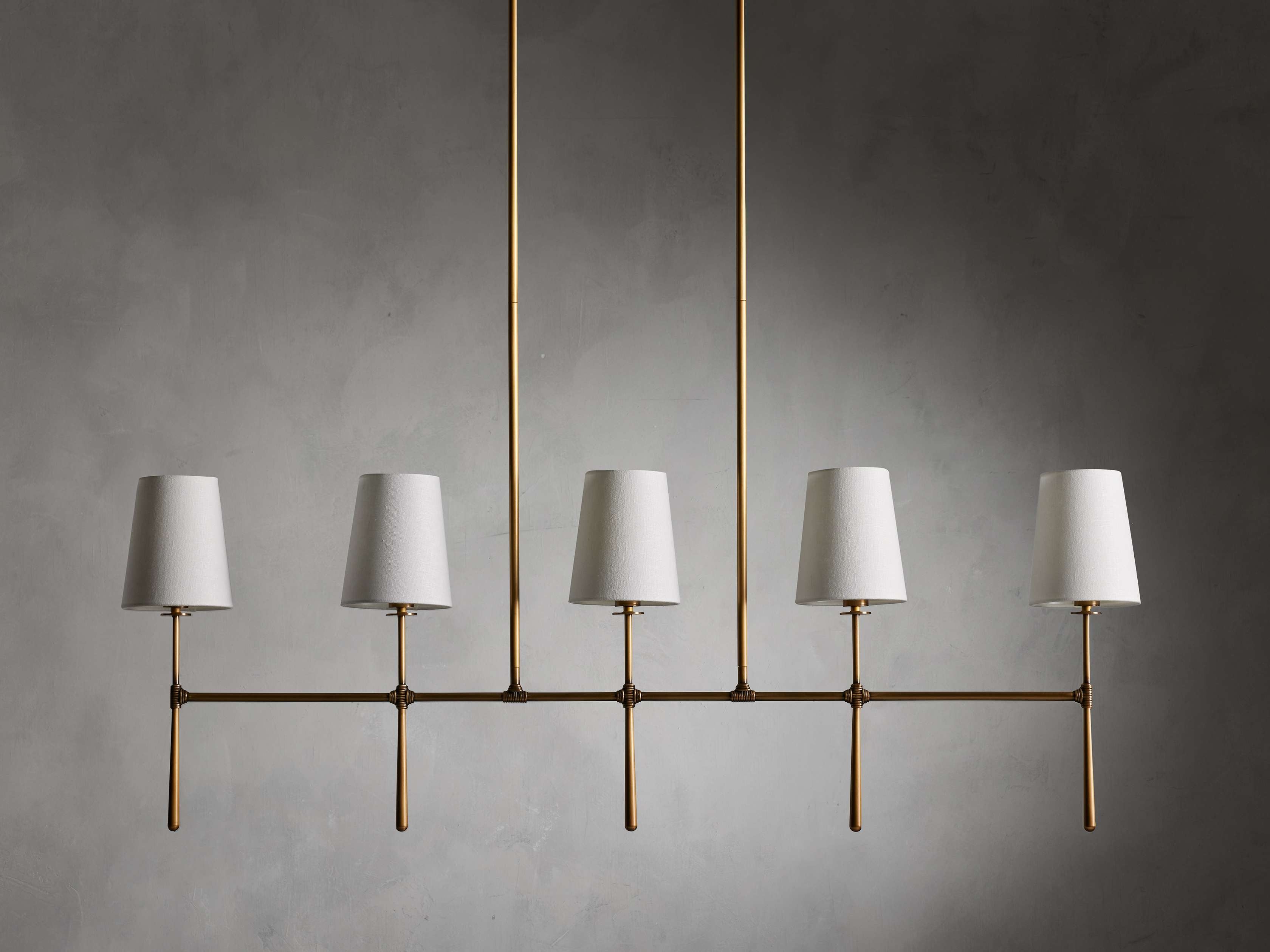 Calder Linen Shade Linear Chandelier